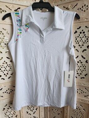 NWT Swingdish Sleeveless Polo- White- Size Medium
